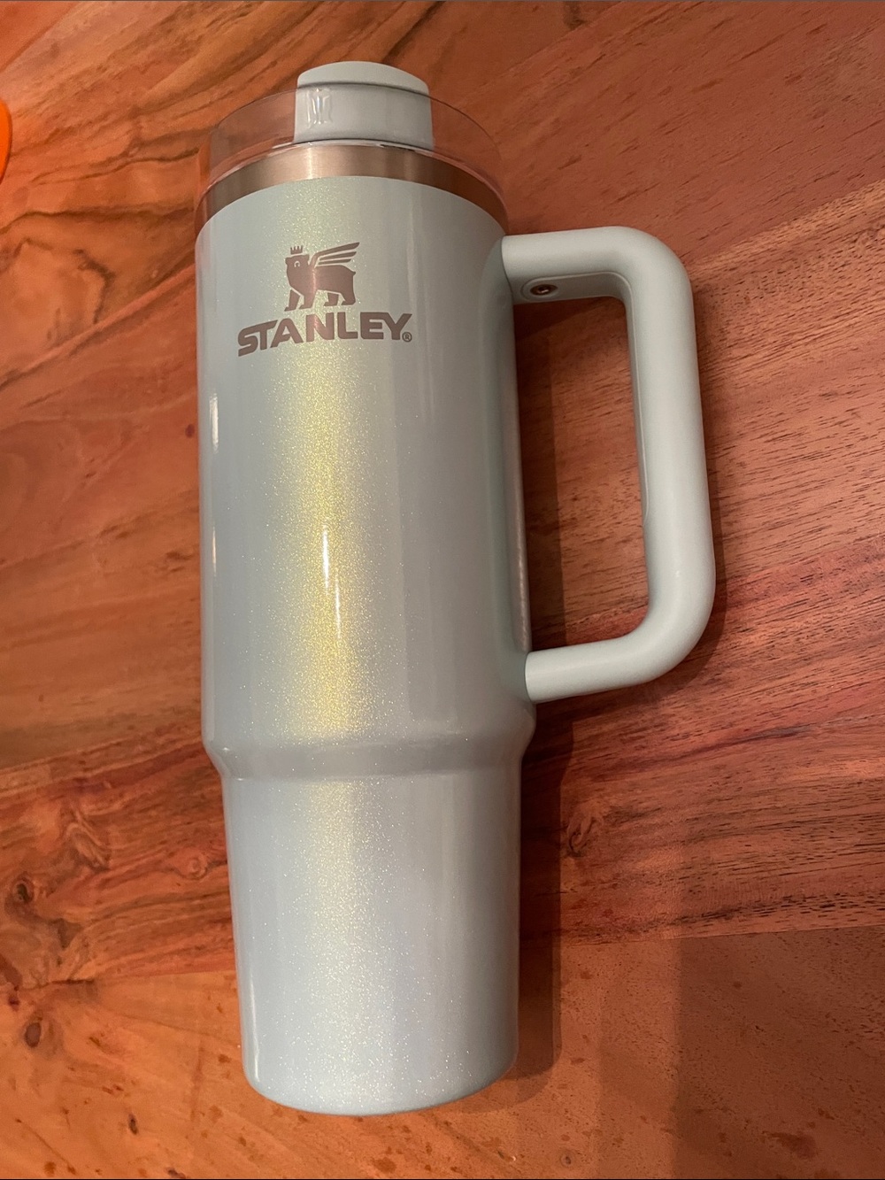 Stanley Light Blue Sparkle Travel Mug with Handle blueberry milk 30oz